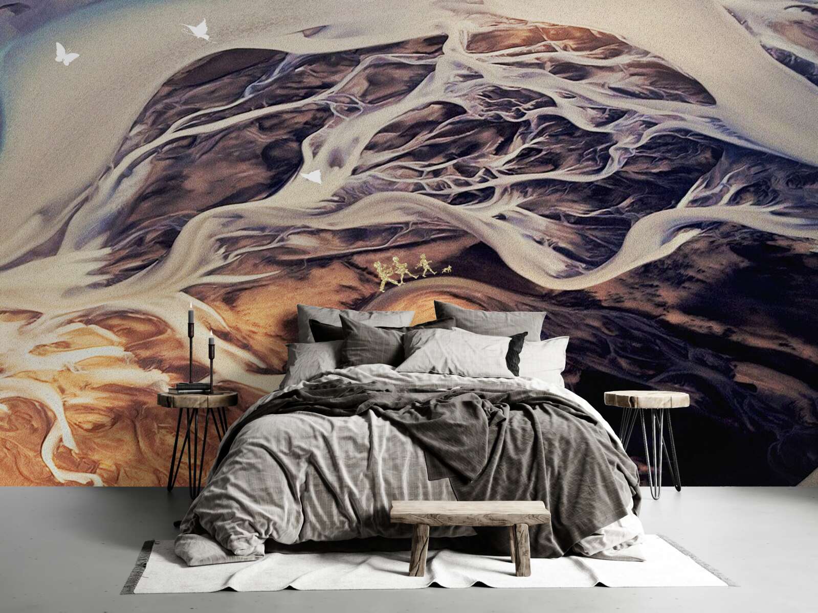 Fototapeta falošná silueta stromu nakreslená v piesku