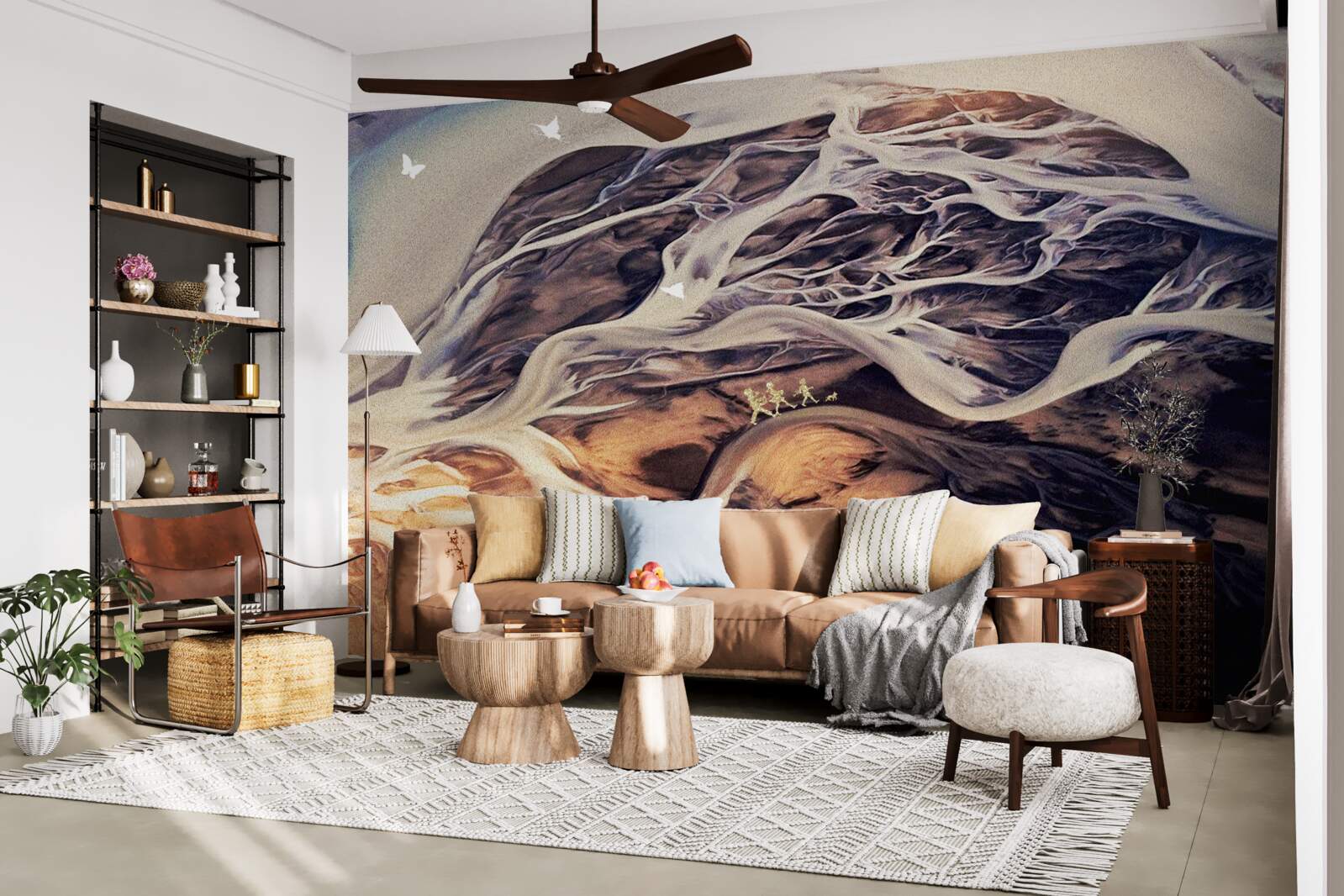 Fototapeta falošná silueta stromu nakreslená v piesku