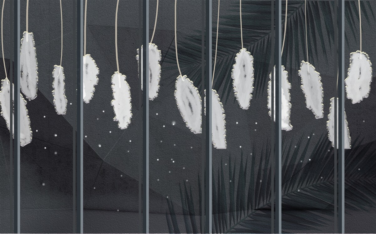 Fototapeta fuzz za večerným oknom