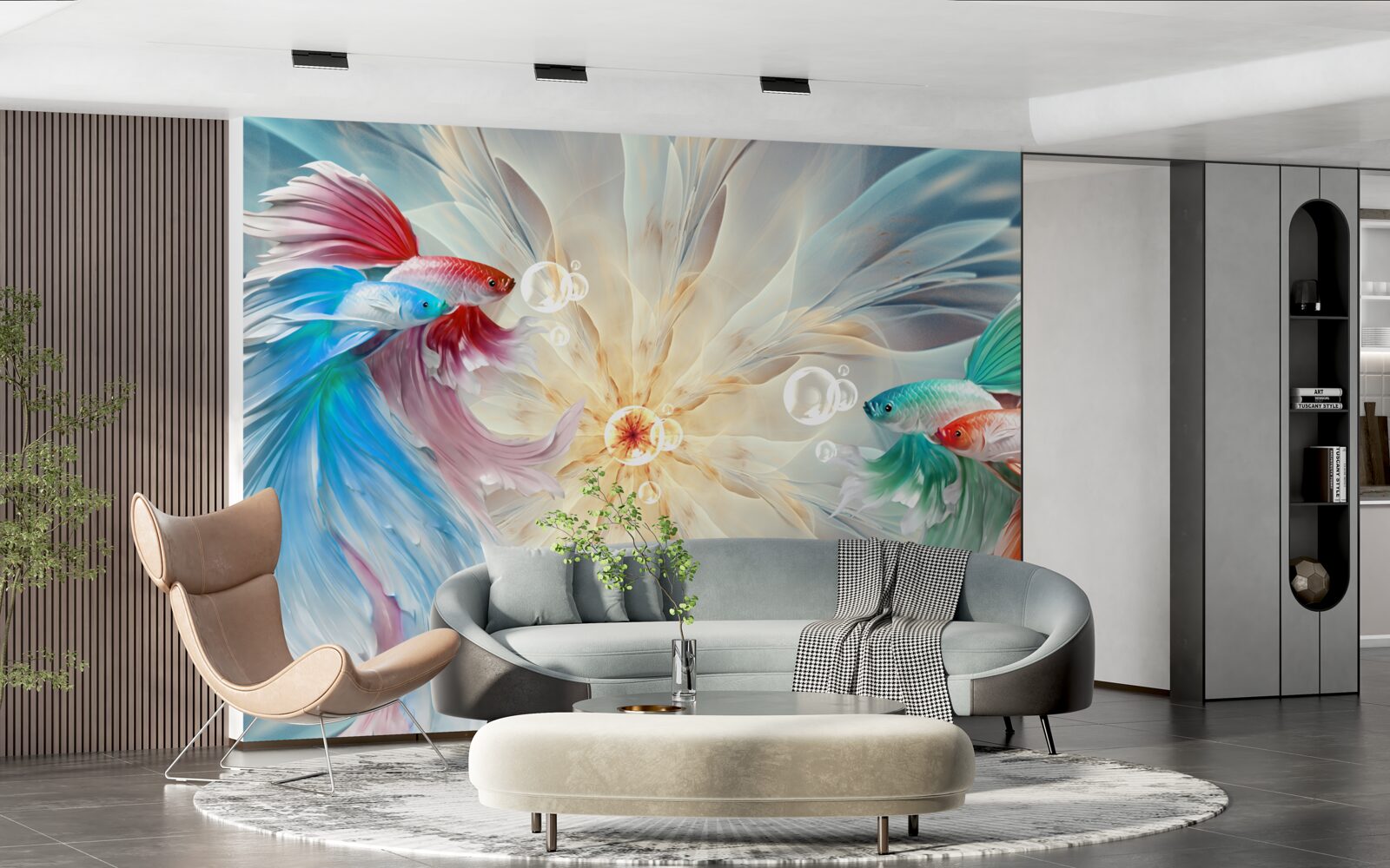 Fototapeta ryby s jasnými farbami a nádhernými chvostmi