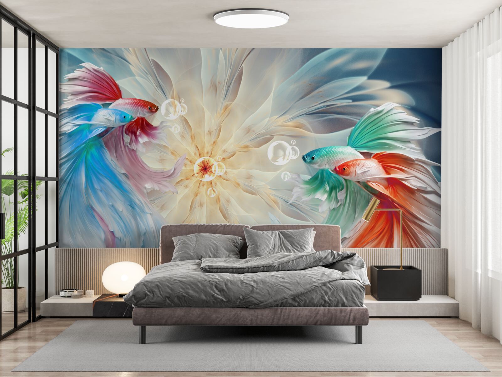 Fototapeta ryby s jasnými farbami a nádhernými chvostmi