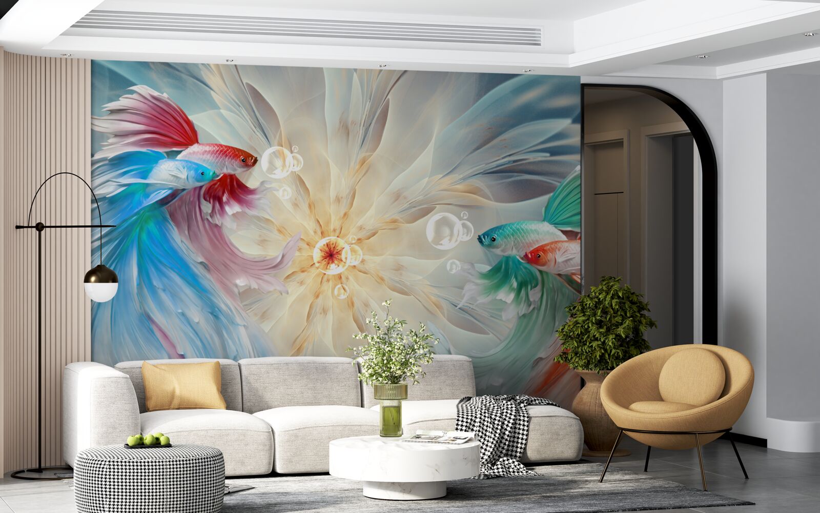 Fototapeta ryby s jasnými farbami a nádhernými chvostmi