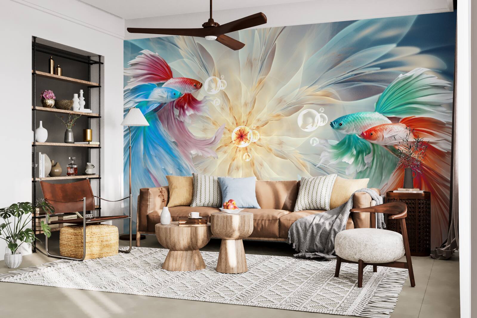 Fototapeta ryby s jasnými farbami a nádhernými chvostmi