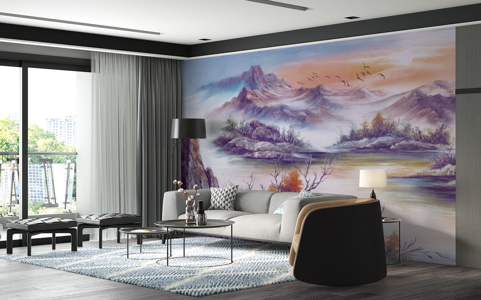 Fototapeta hory sú pokryté hmlou