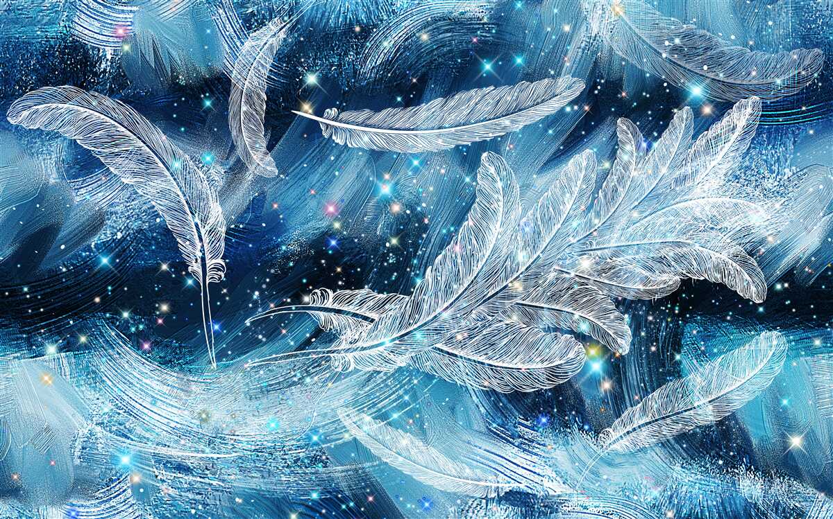 Fototapeta silný vietor dvíha biele perie