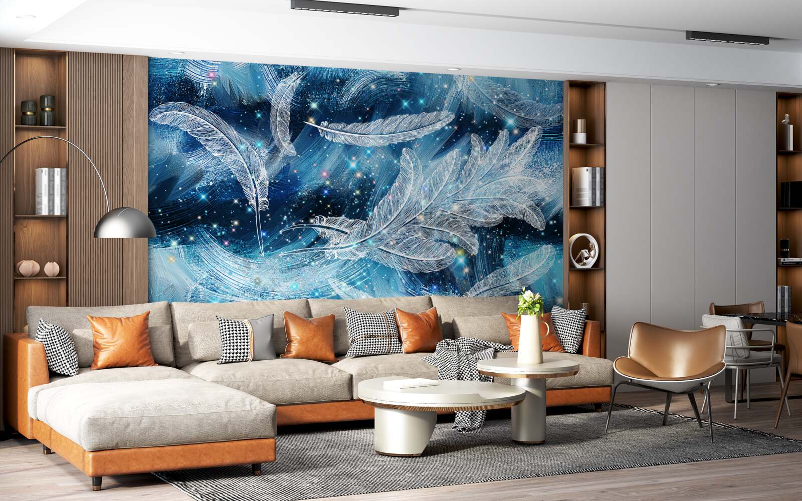 Fototapeta silný vietor dvíha biele perie