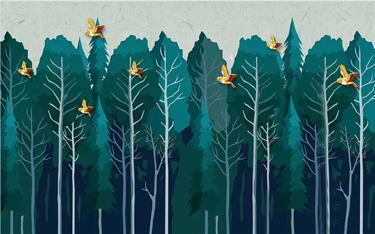 Fototapeta obraz lesa s listnatými stromami