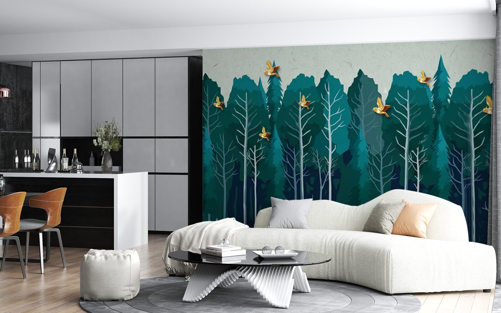 Fototapeta obraz lesa s listnatými stromami