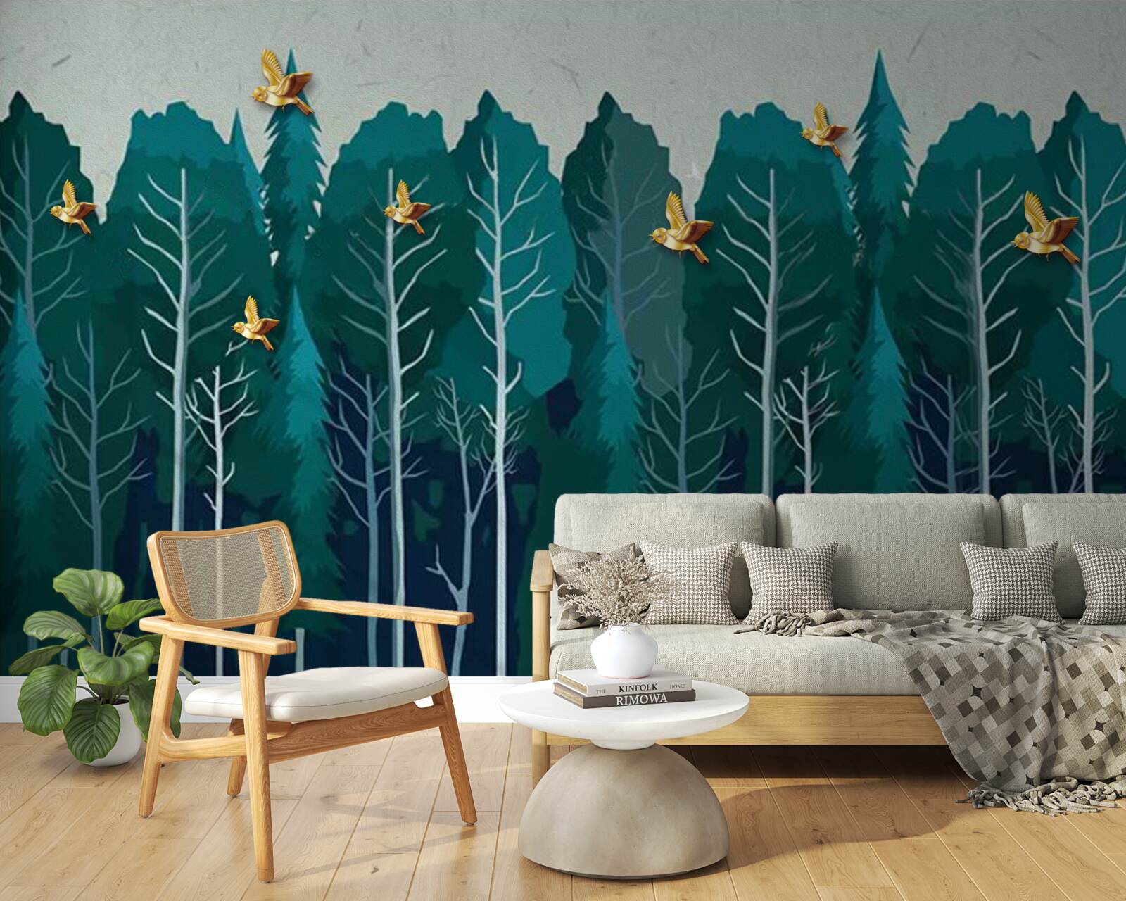 Fototapeta obraz lesa s listnatými stromami