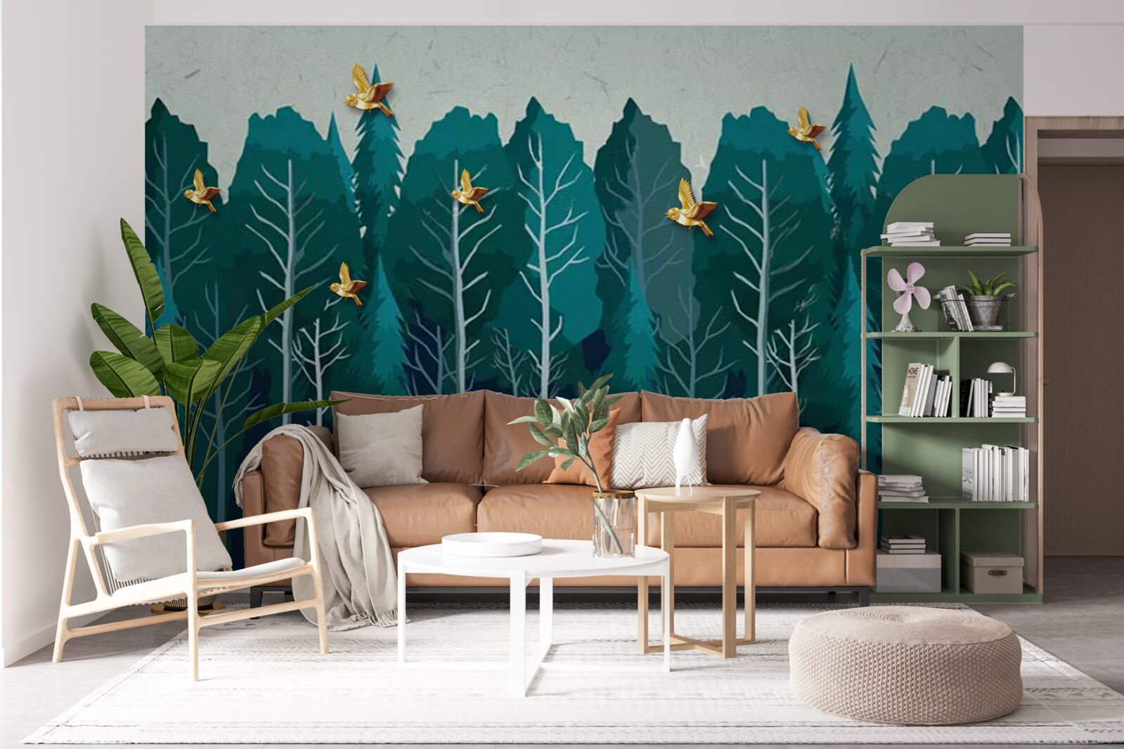 Fototapeta obraz lesa s listnatými stromami