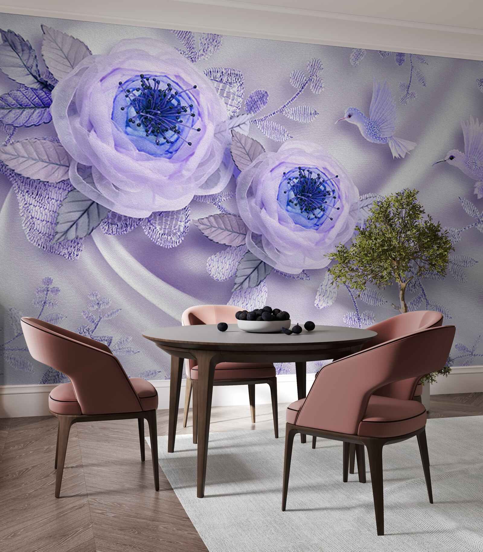 Fototapeta diamanty zdobia bielu ružu na hodvábnej látke