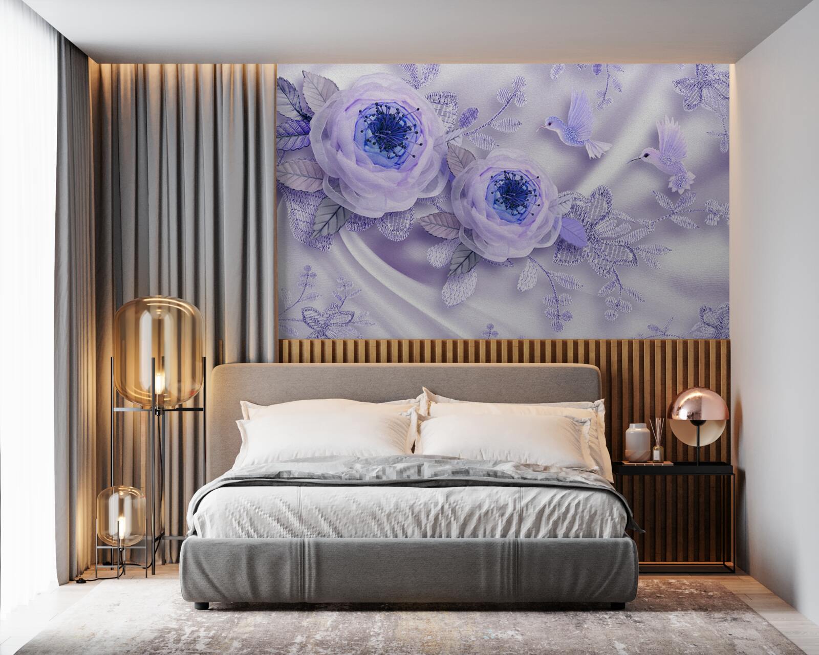 Fototapeta diamanty zdobia bielu ružu na hodvábnej látke