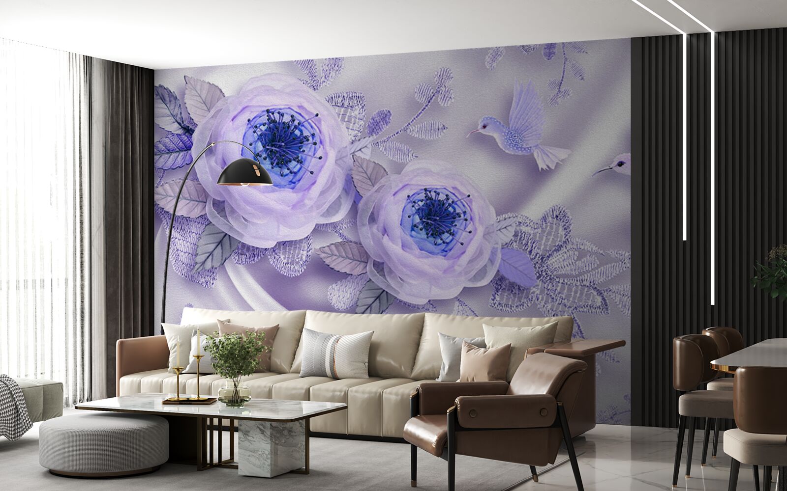 Fototapeta diamanty zdobia bielu ružu na hodvábnej látke