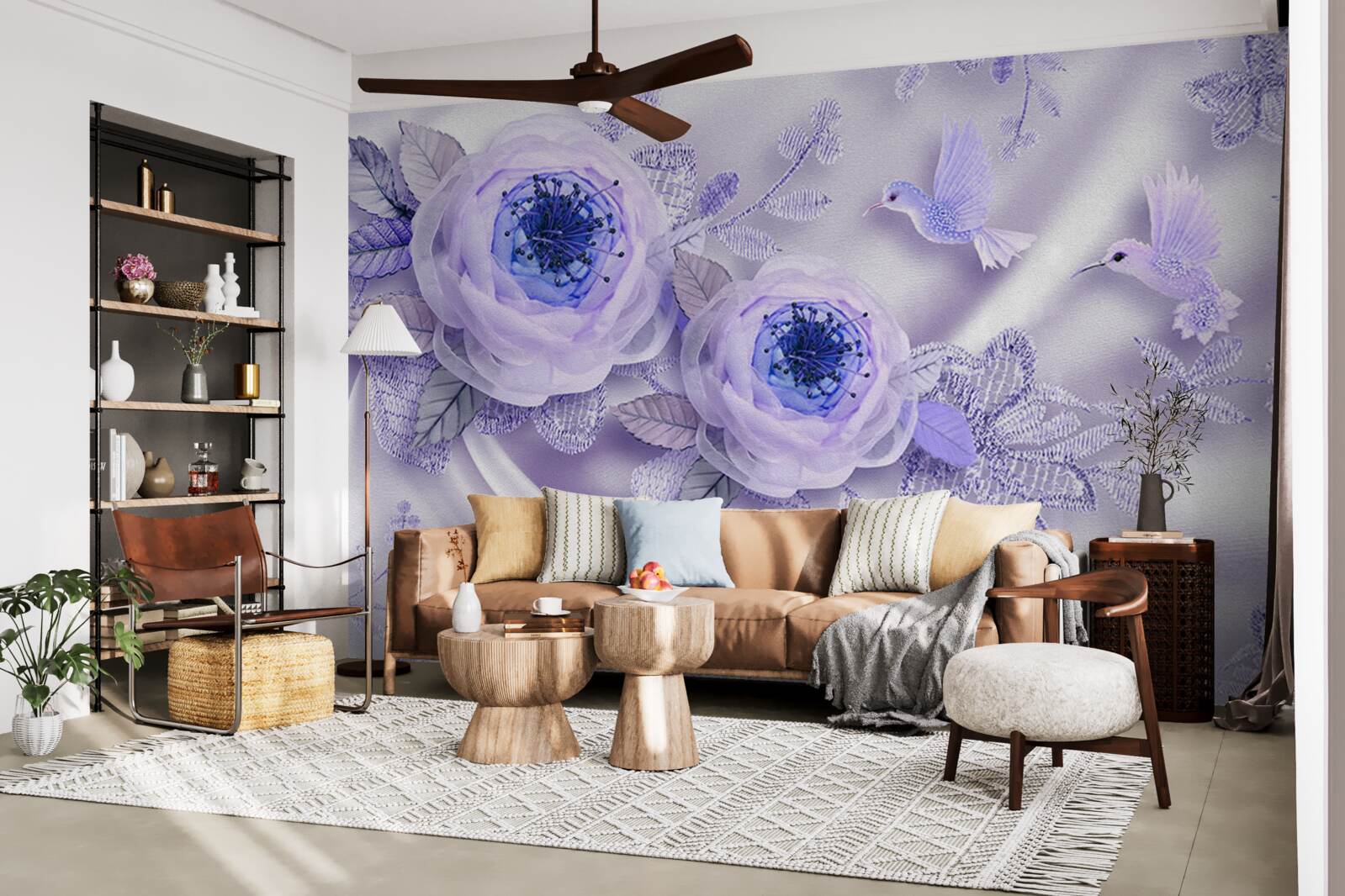 Fototapeta diamanty zdobia bielu ružu na hodvábnej látke