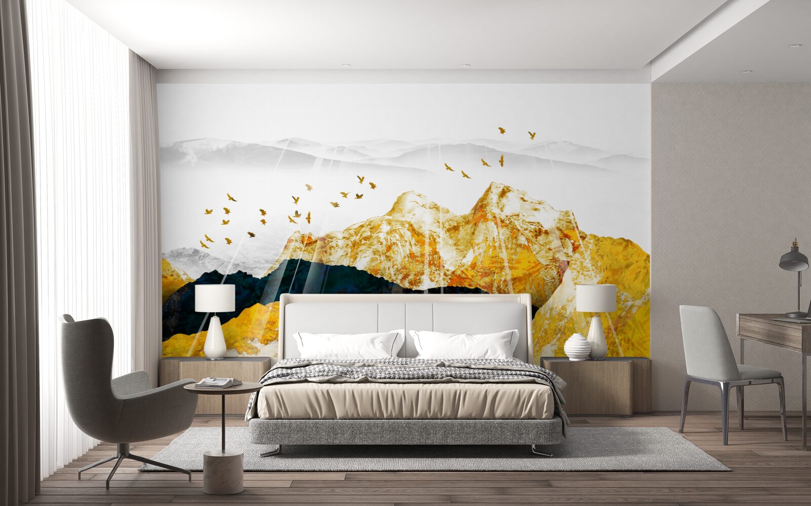 Fototapeta obrazy zmien plchov, ktoré rozjasňujú zlatý les