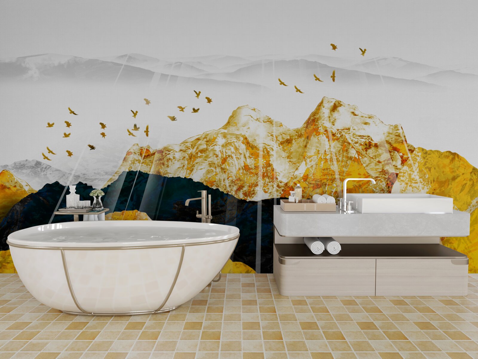 Fototapeta obrazy zmien plchov, ktoré rozjasňujú zlatý les