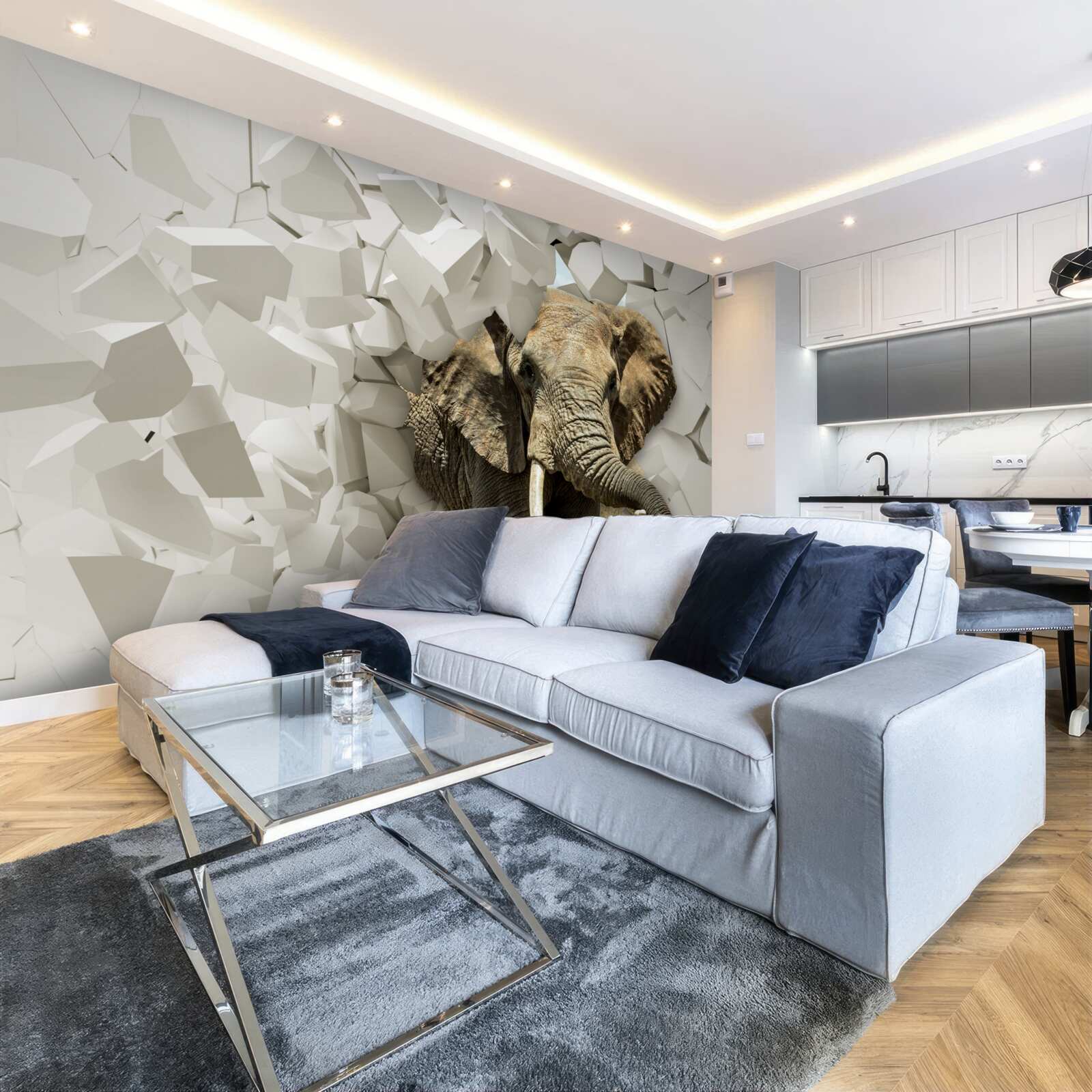 Fototapeta Stena zničená slonom