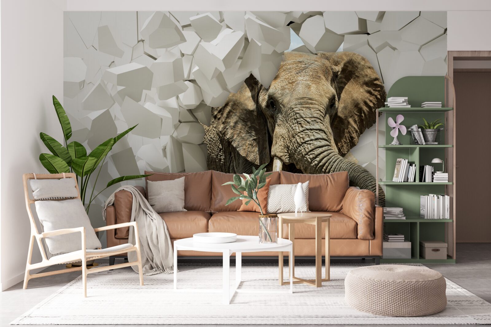 Fototapeta Stena zničená slonom