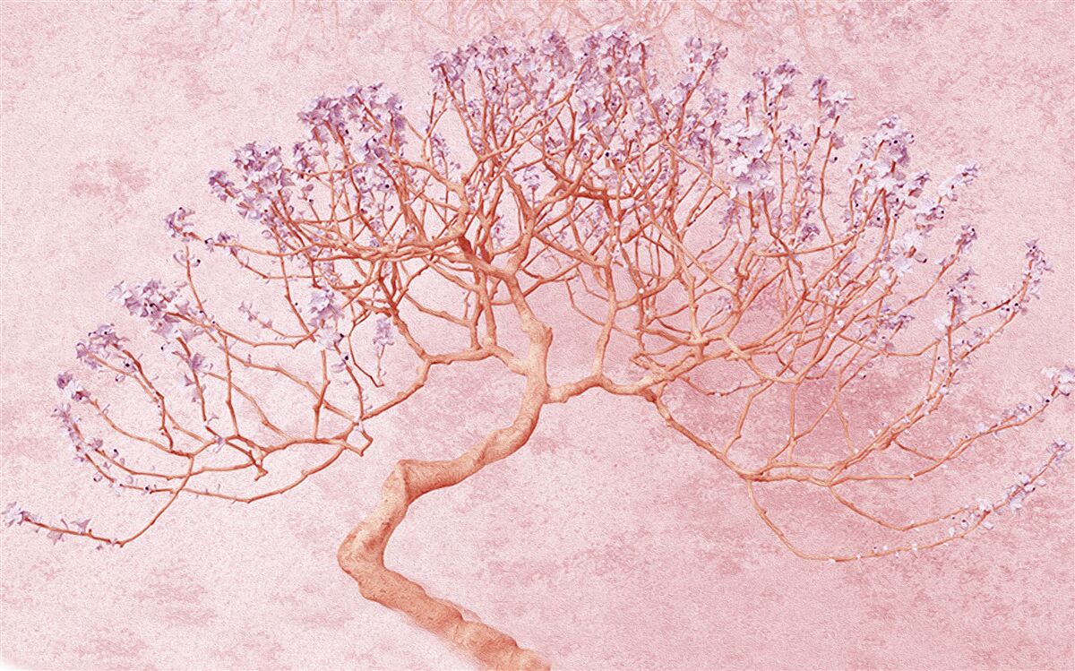 Fototapeta kvitnúci strom s jemnými ružovými kvetmi