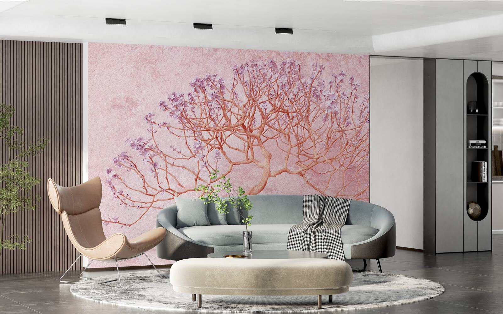 Fototapeta kvitnúci strom s jemnými ružovými kvetmi