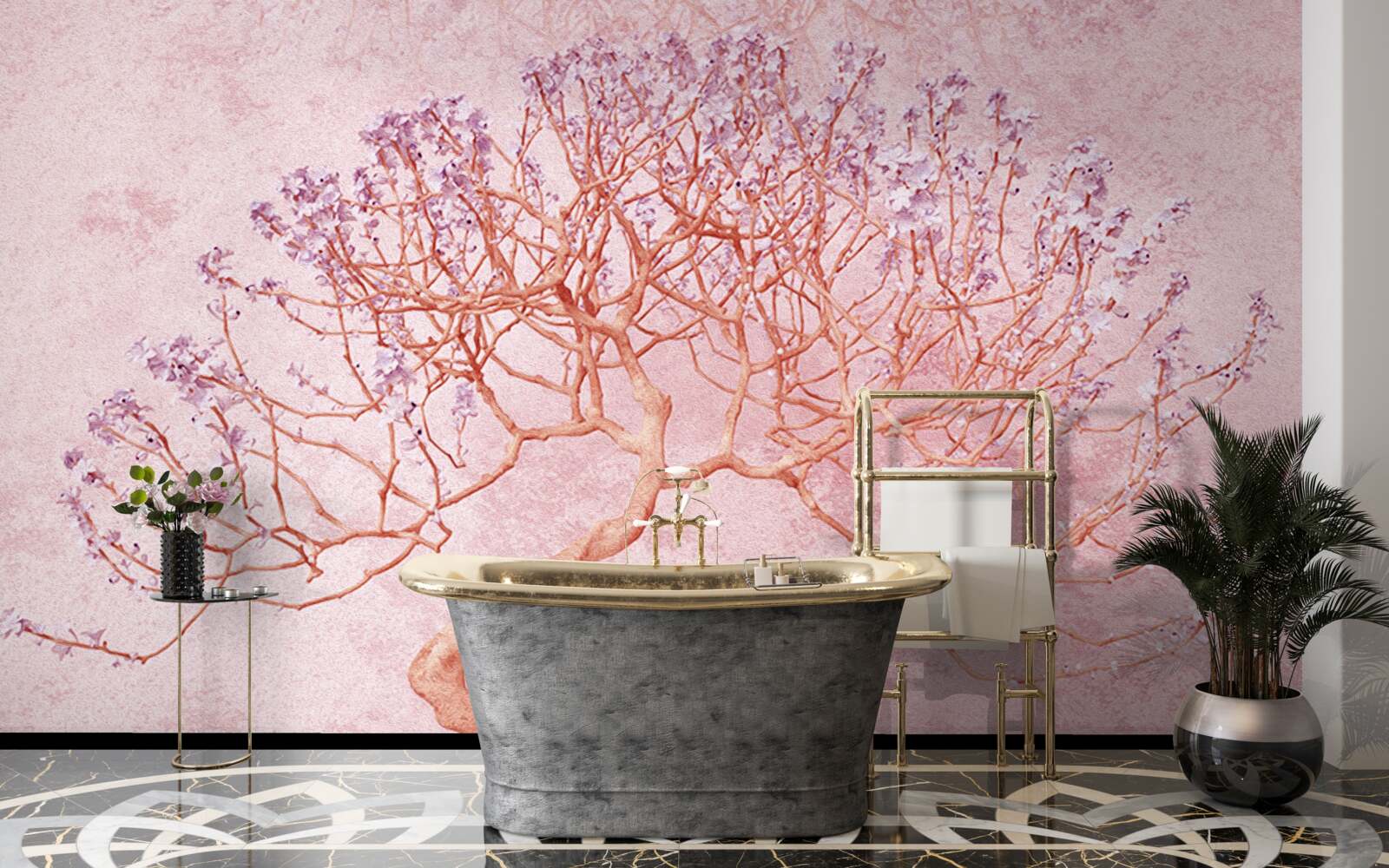 Fototapeta kvitnúci strom s jemnými ružovými kvetmi