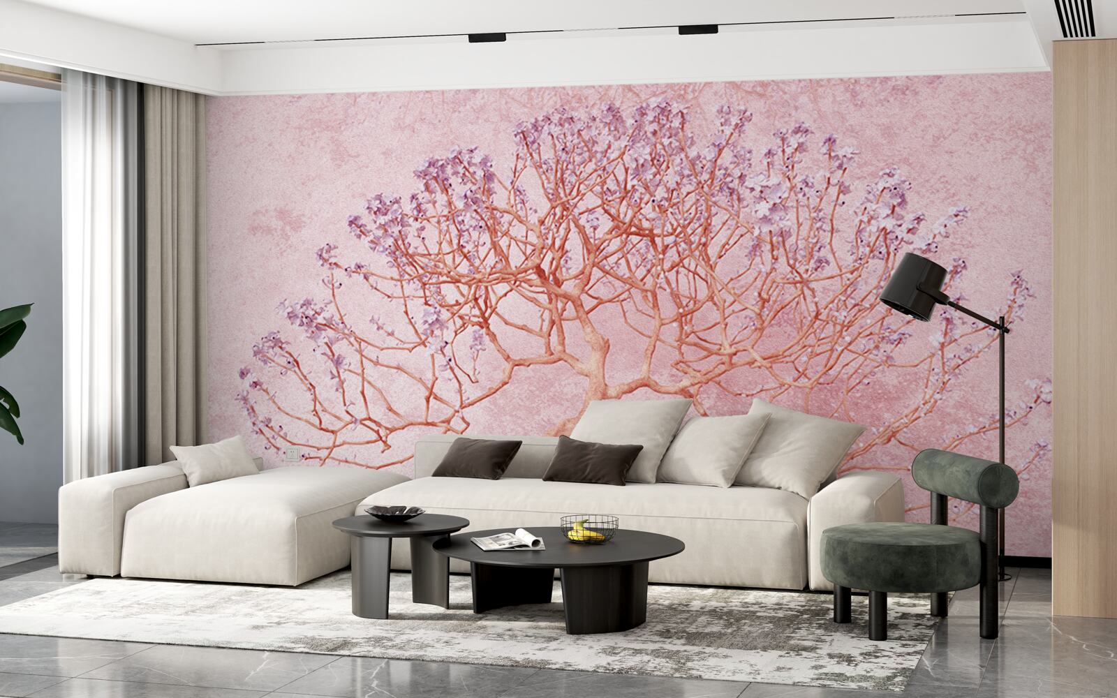 Fototapeta kvitnúci strom s jemnými ružovými kvetmi