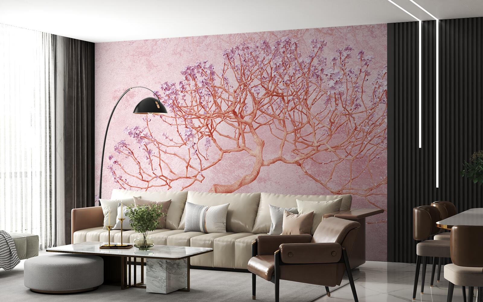 Fototapeta kvitnúci strom s jemnými ružovými kvetmi