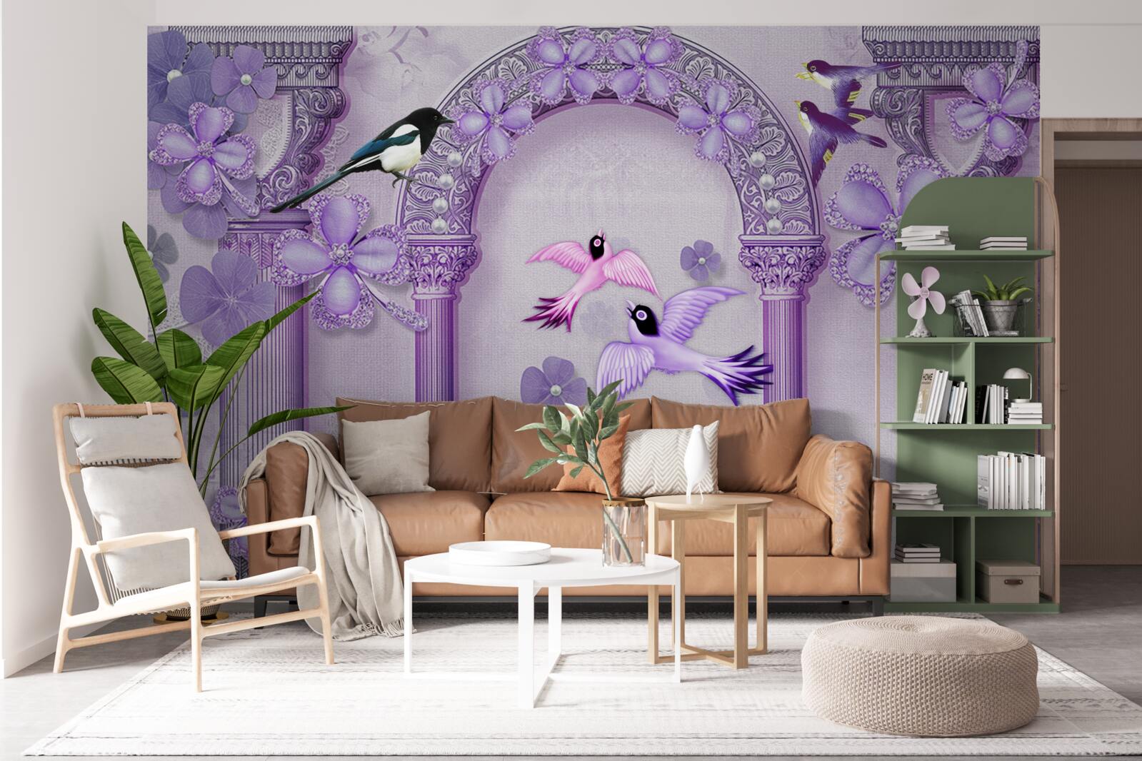 Fototapeta Kvetinový oblúk v odtieňoch fialovej