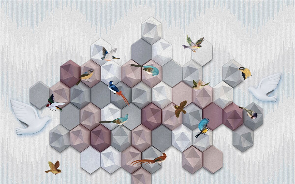 Fototapeta častice v tvare päťuholníka