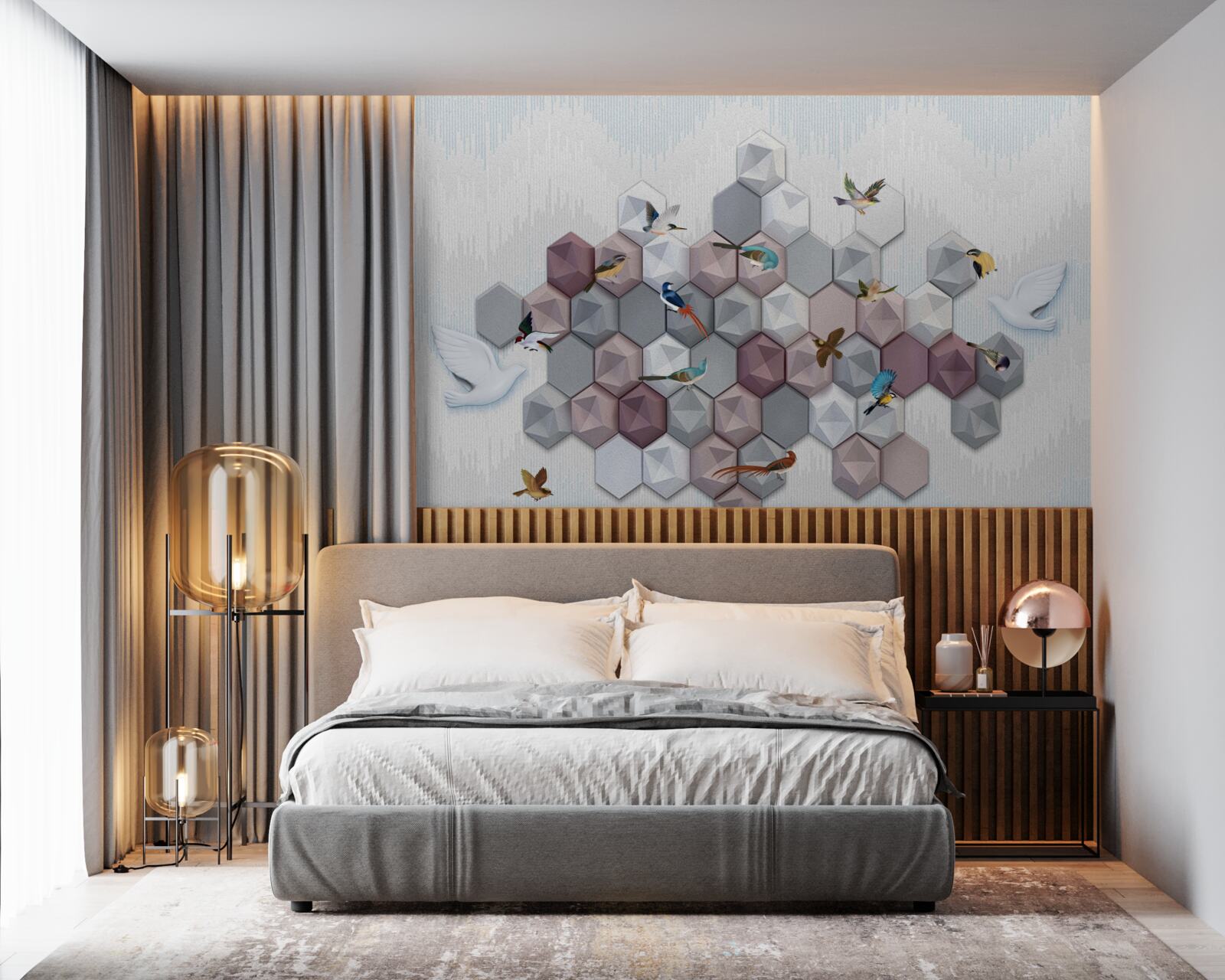 Fototapeta častice v tvare päťuholníka