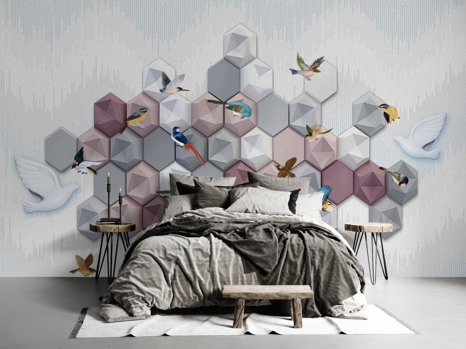 Fototapeta častice v tvare päťuholníka