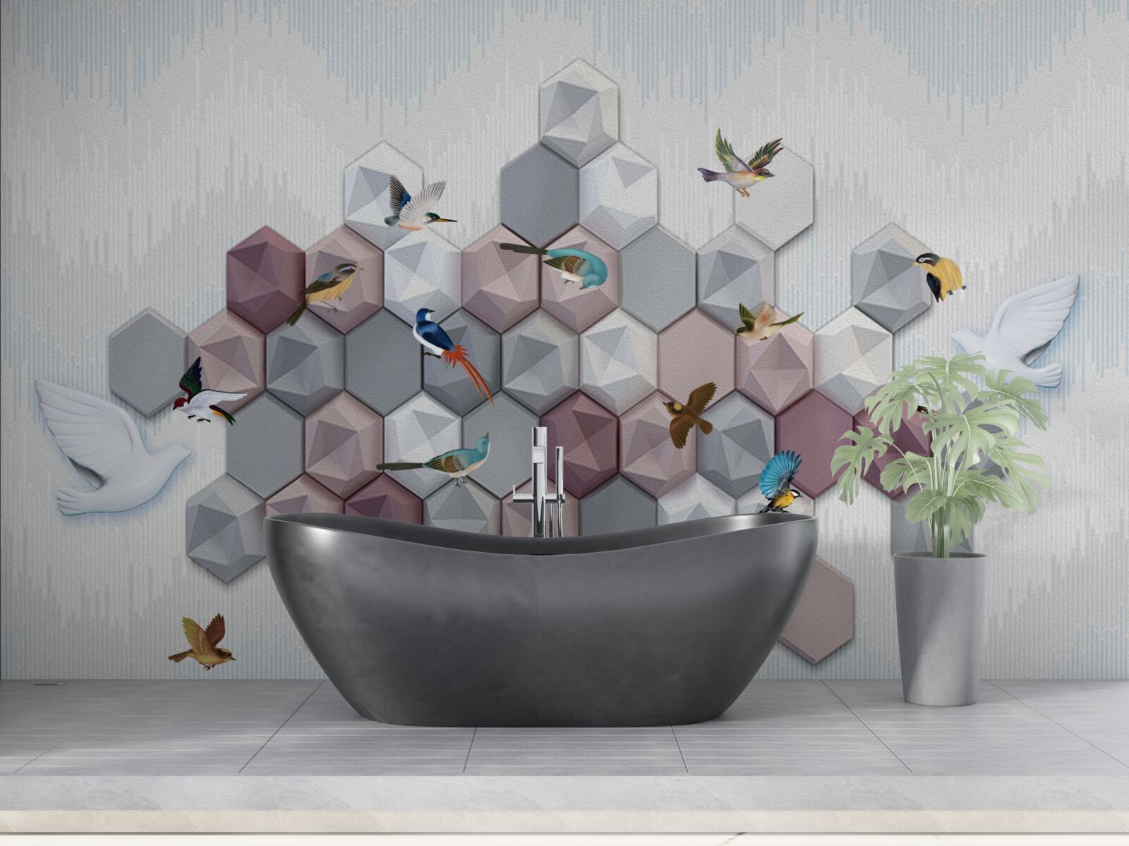 Fototapeta častice v tvare päťuholníka