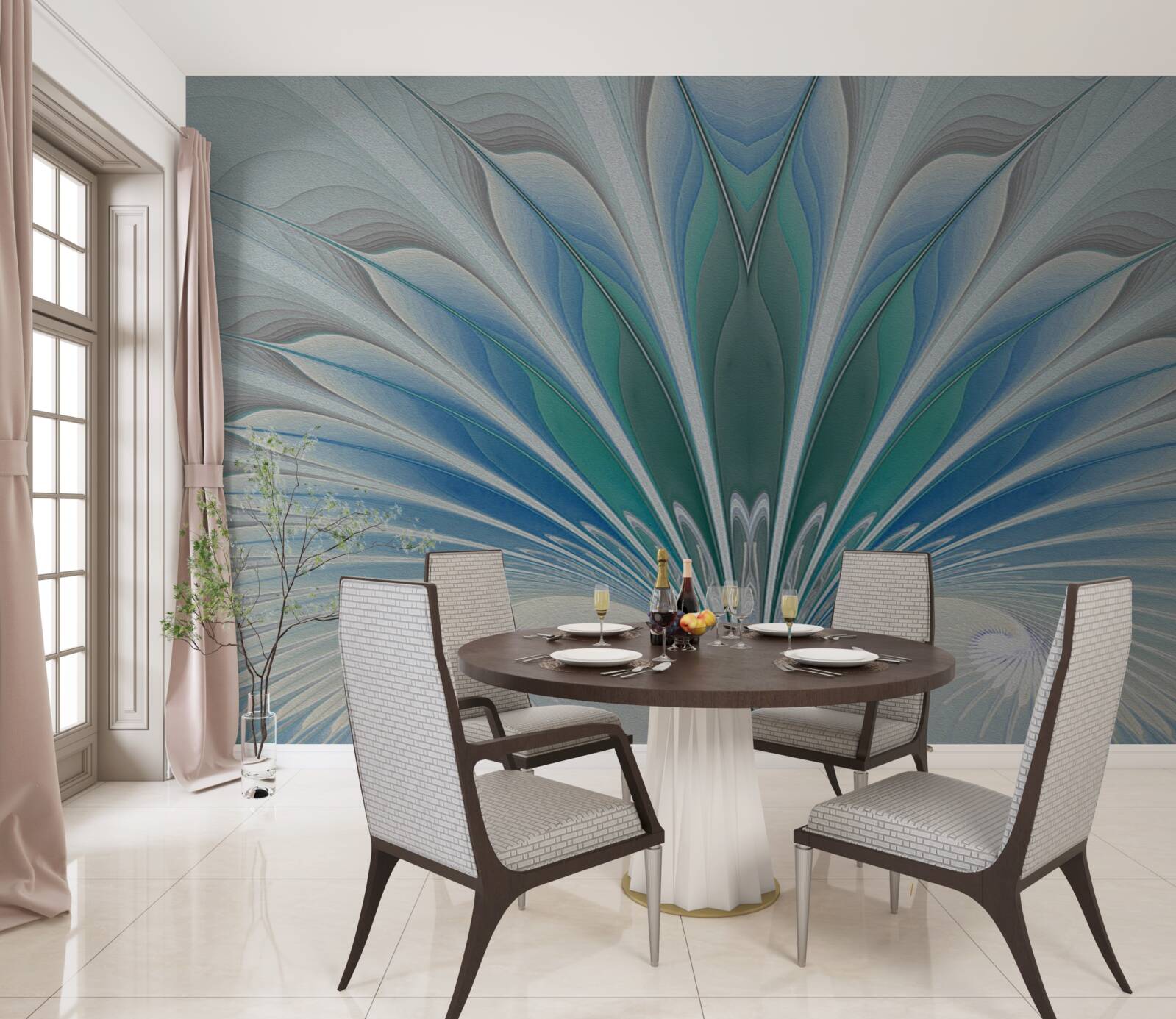 Fototapeta modré perie vytvárajú abstrakciu