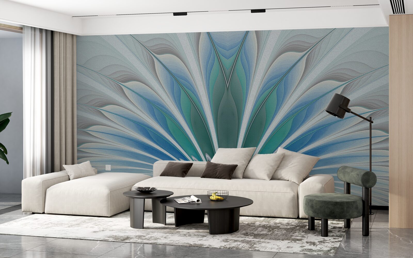 Fototapeta modré perie vytvárajú abstrakciu