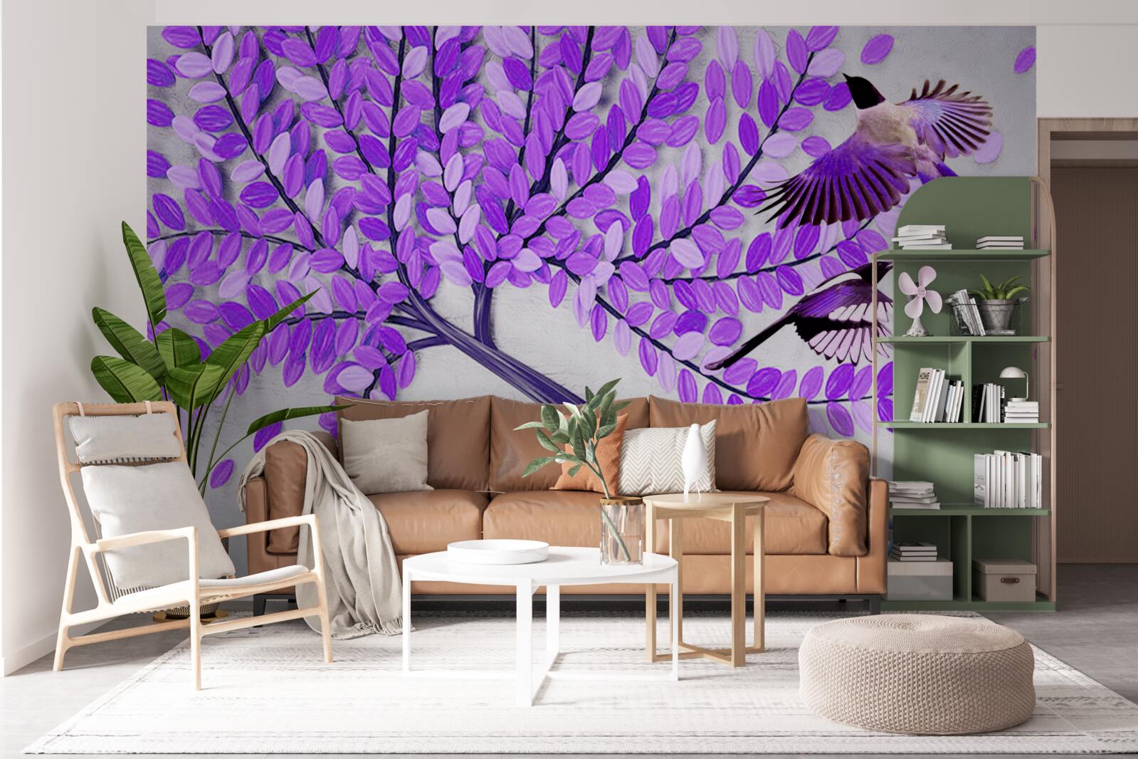 Fototapeta Živé kvety orgovánu a zimné perie