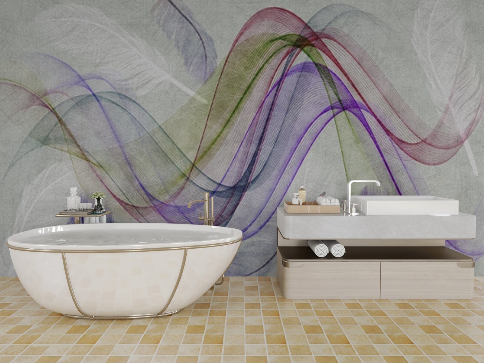 Fototapeta abstraktné farebné čiary