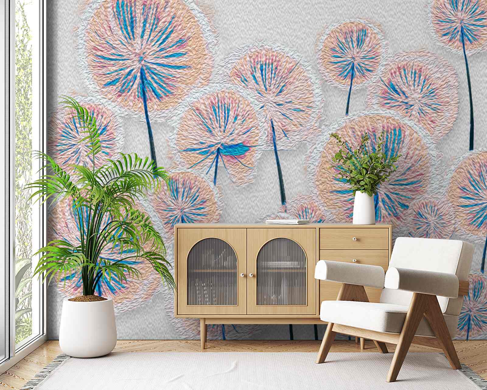 Fototapeta púpava vo vrcholnom období kvitnutia