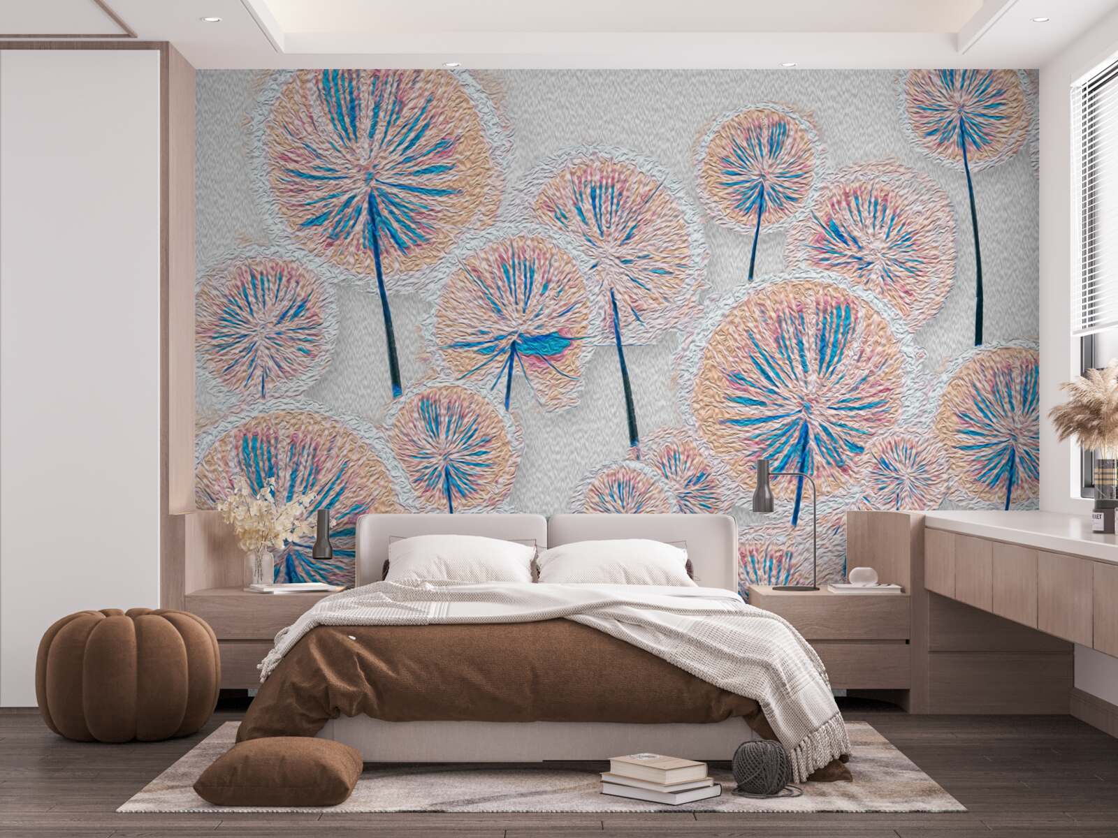 Fototapeta púpava vo vrcholnom období kvitnutia