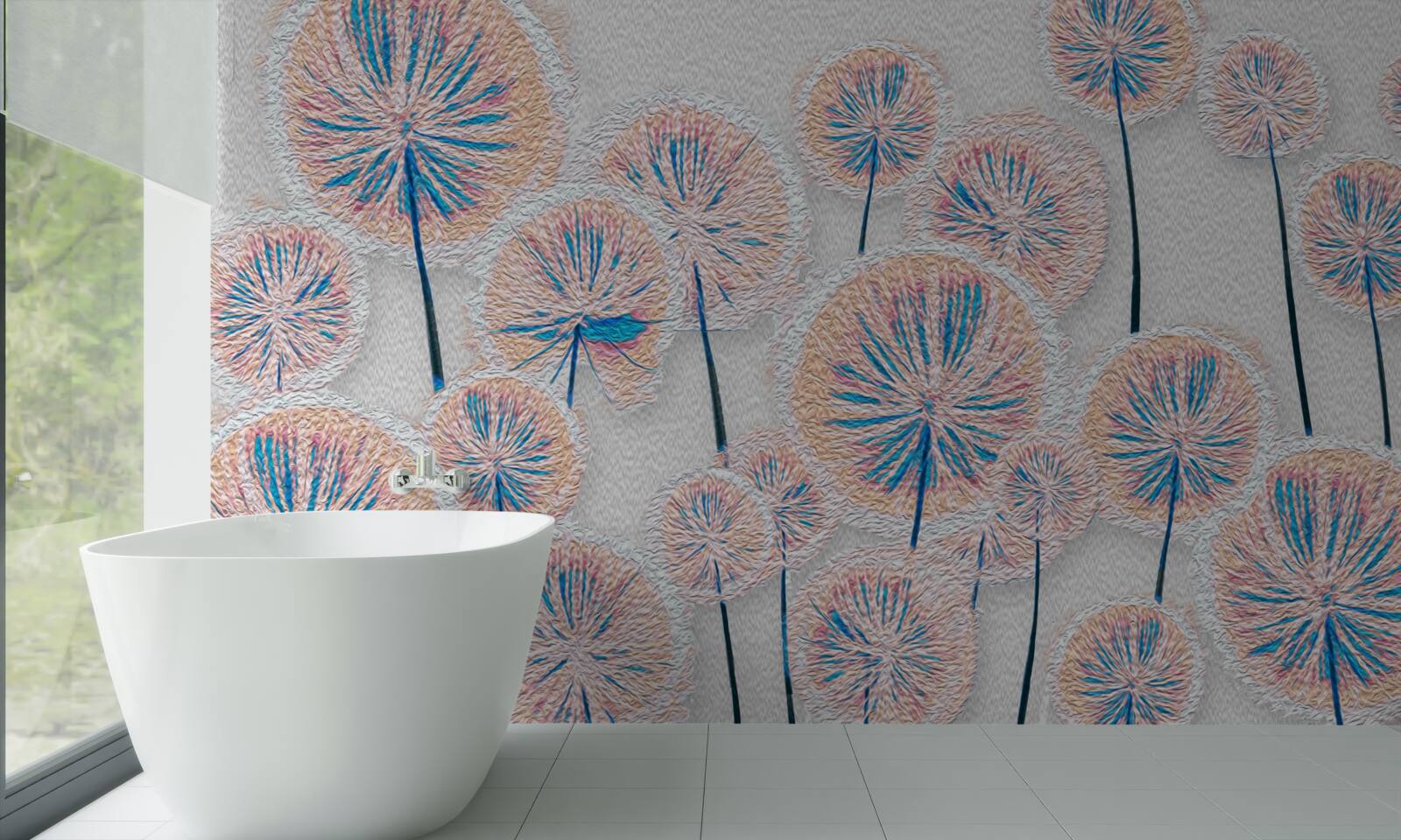 Fototapeta púpava vo vrcholnom období kvitnutia