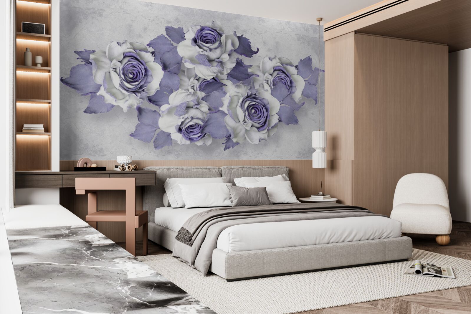 Fototapeta nádherná kytica ruží v jemnom fialovom odtieni