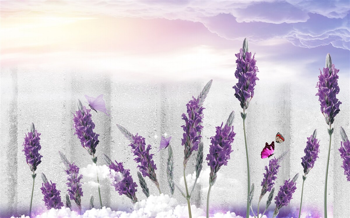 Fototapeta nebeské pozadie s abstraktnými levanduľovými odtieňmi