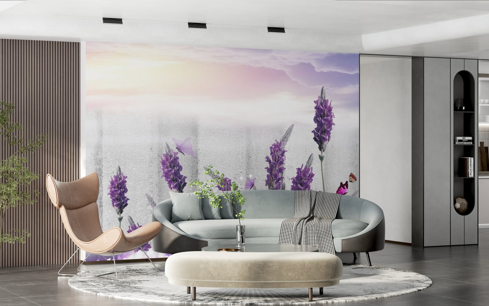 Fototapeta nebeské pozadie s abstraktnými levanduľovými odtieňmi