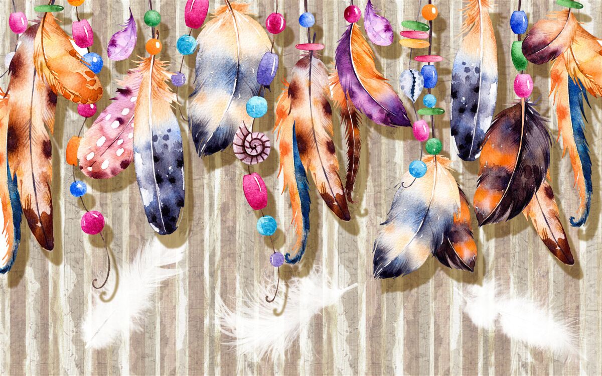 Fototapeta nezvyčajné perie rôznych farieb