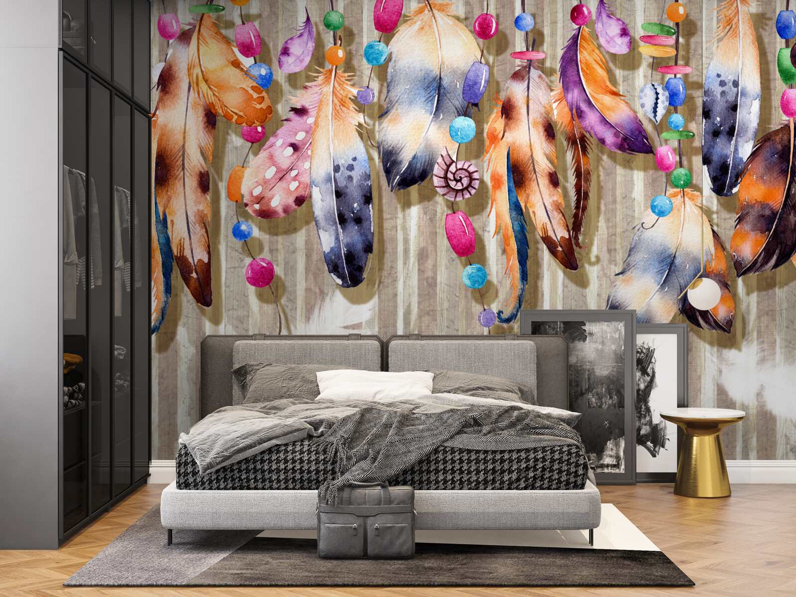 Fototapeta nezvyčajné perie rôznych farieb