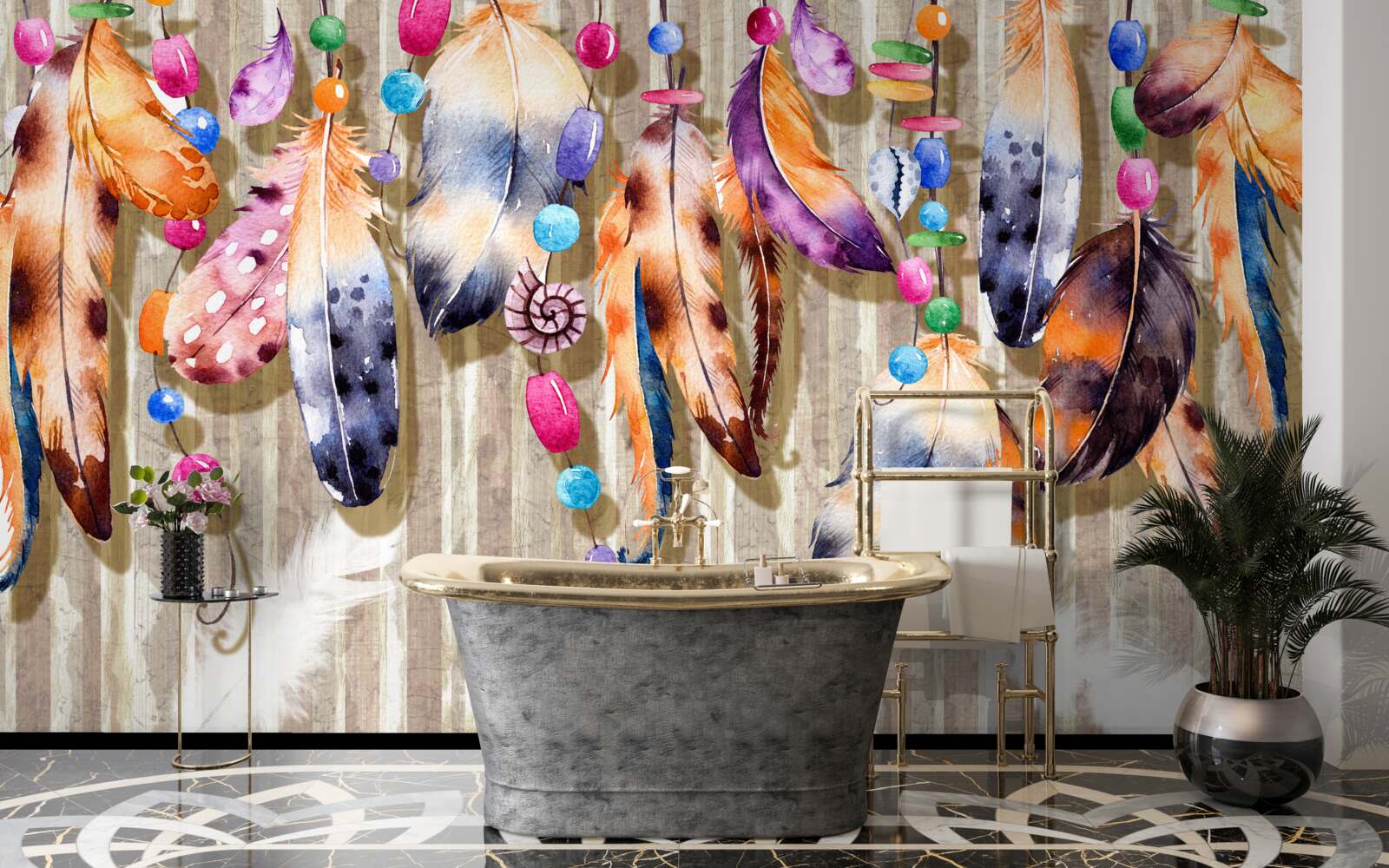 Fototapeta nezvyčajné perie rôznych farieb