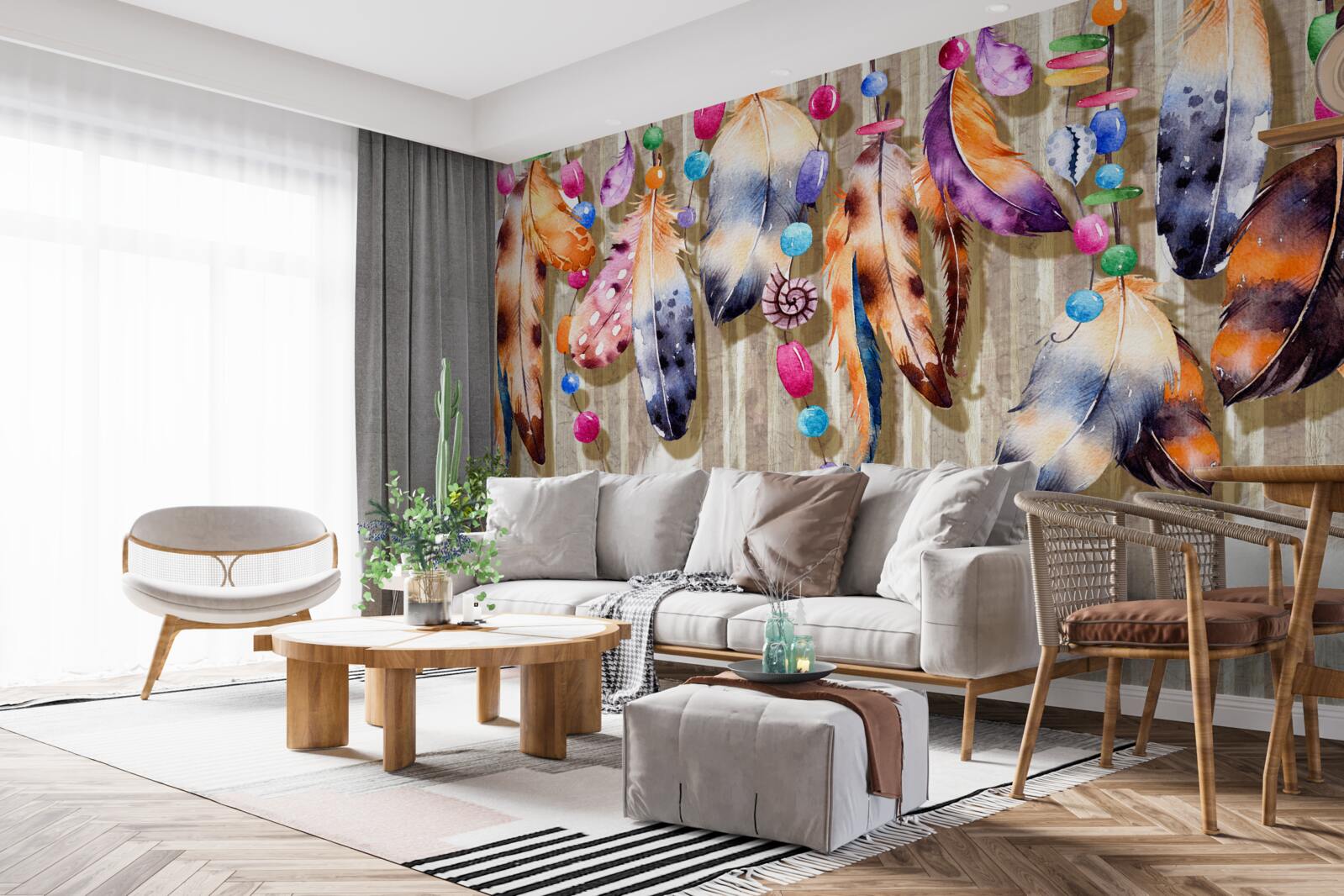 Fototapeta nezvyčajné perie rôznych farieb