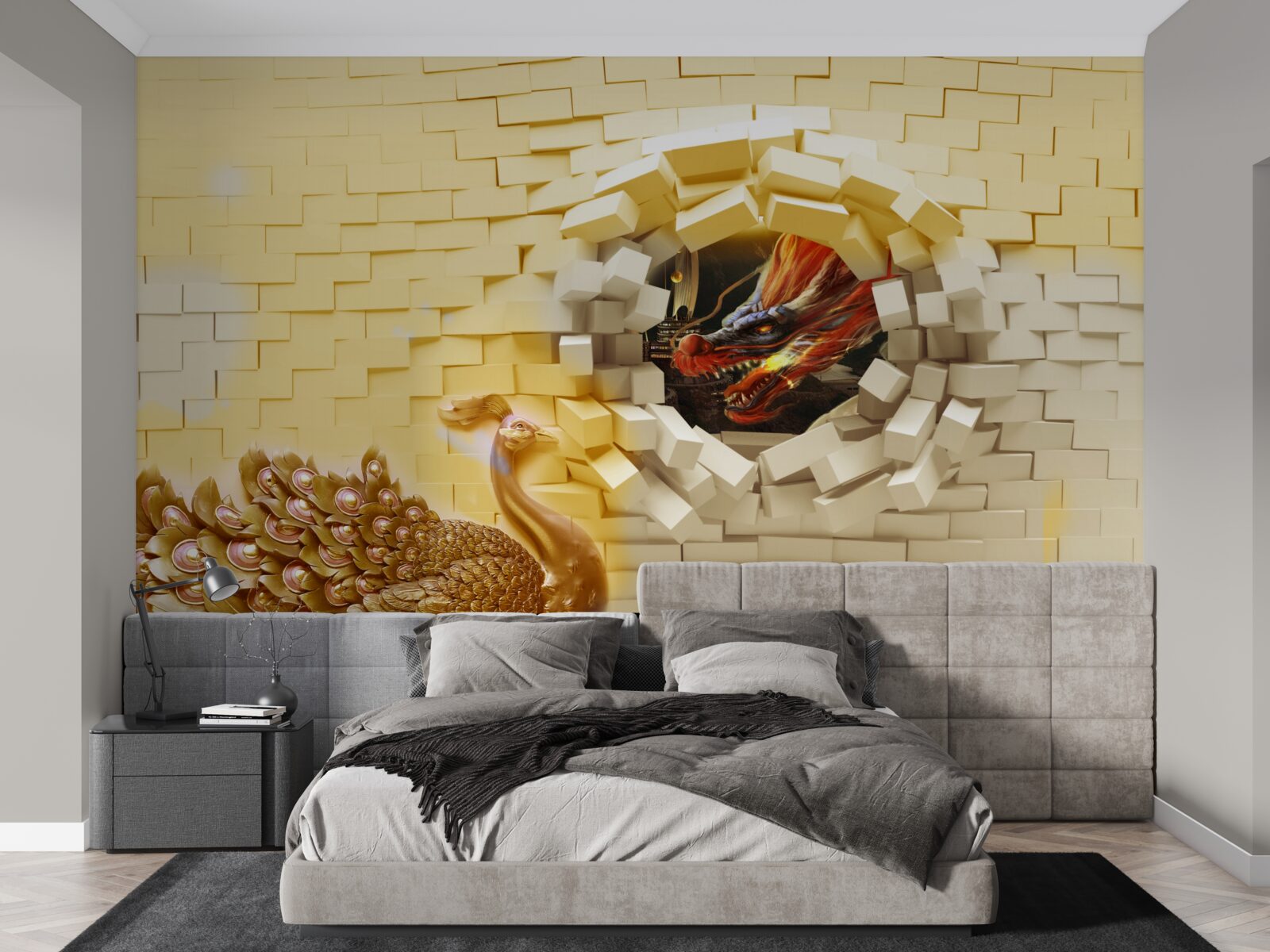 Fototapeta Múr je zničený pávom