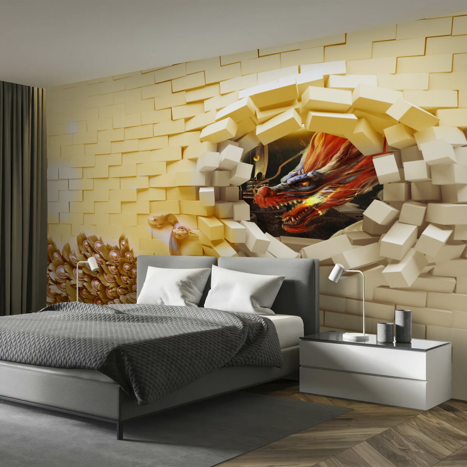 Fototapeta Múr je zničený pávom