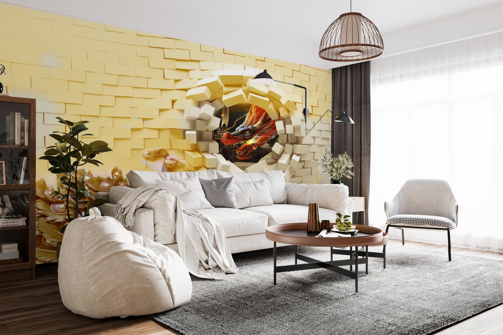 Fototapeta Múr je zničený pávom