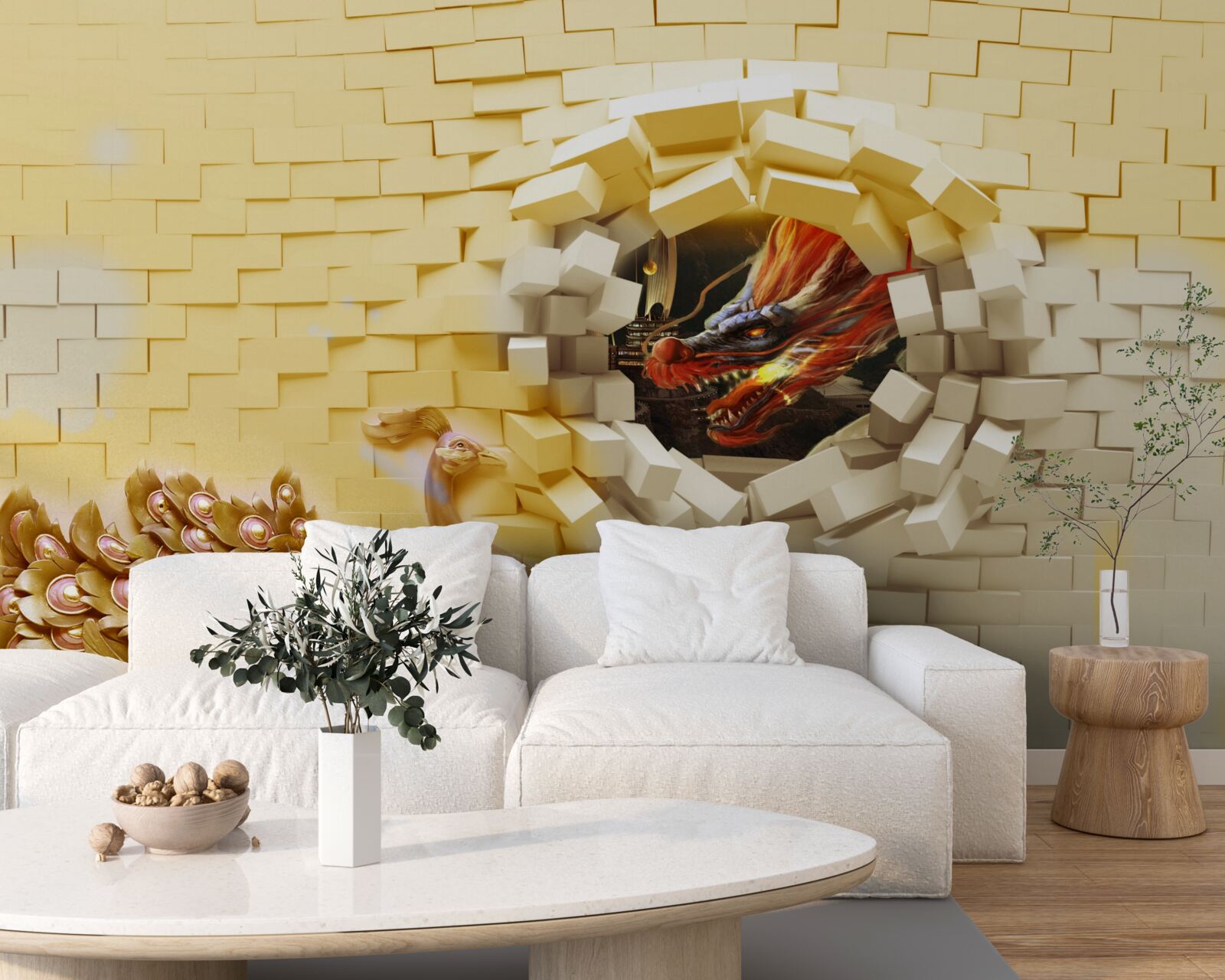 Fototapeta Múr je zničený pávom